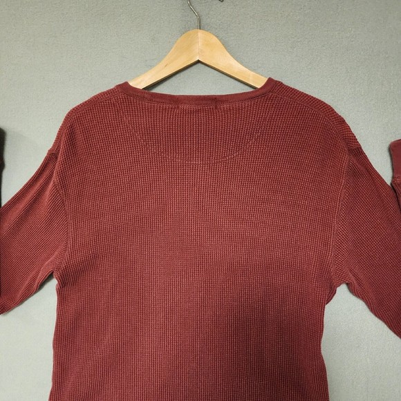 Polo Ralph Lauren Shirt Mens Small Burgundy Vintage Thermal Long Sleeve - Picture 9 of 16